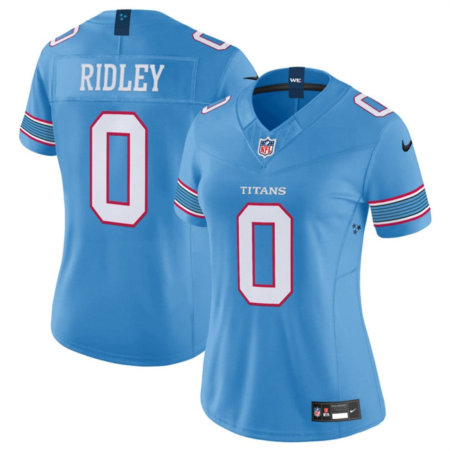 Women's Light Blue Tennessee Titans #0 Calvin Ridley 2026 F.U.S.E. Vapor Limited Stitched Football Jersey(Run Small)